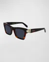 Ferragamo Prisma Acetate Cat-eye Sunglasses In Torotise