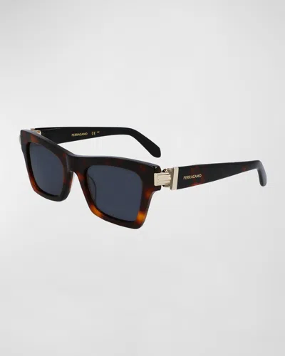 Ferragamo Prisma Acetate Cat-eye Sunglasses In Torotise