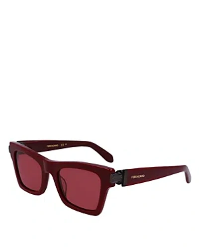 Ferragamo Prisma Acetate Cat-eye Sunglasses In Red/red Solid