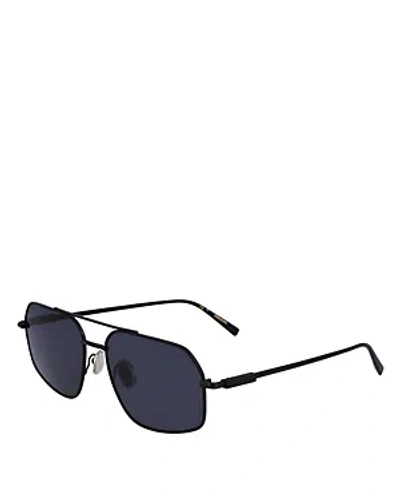 FERRAGAMO PRISMA GEOMETRIC PILOT SUNGLASSES, 58MM