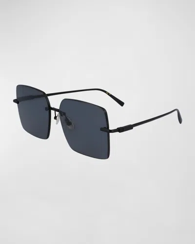 Ferragamo Prisma Metal Square Sunglasses In Grey
