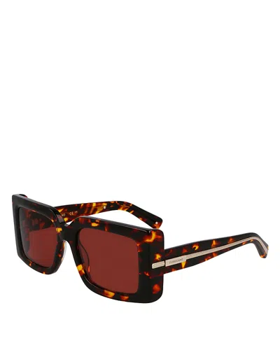 FERRAGAMO PRISMA RECTANGLE SUNGLASSES, 55MM