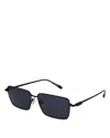 Ferragamo Prisma Rectangular Metal Sunglasses, 57mm In Black/gray Solid