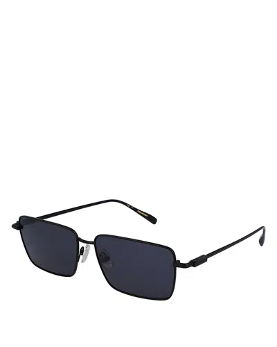Ferragamo Prisma Rectangular Metal Sunglasses, 57mm In Black/gray Solid
