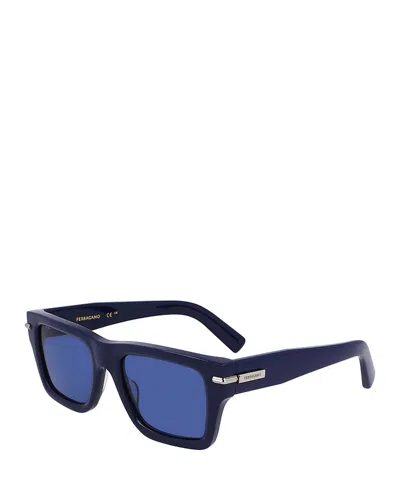 FERRAGAMO PRISMA RECTANGULAR SUNGLASSES, 53MM