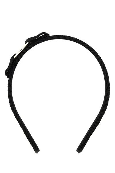 FERRAGAMO SALVATORE FERRAGAMO BLACK FABRIC VARA HAIRBAND