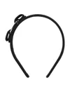 Ferragamo Black Headband With Bow Detail In Cotton Blend Woman In Nero + Oro Ch.0,5