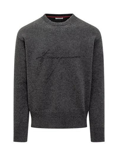 Ferragamo Pullover Sweater - Fw24 Collection In Blue