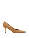 Ferragamo Elydea 70 Pointed Suede Pumps In Silver