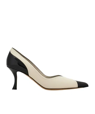 Ferragamo Pump Shoe With Inlays In Nude