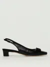 Ferragamo Square Toe Textured Sling Pump With Buckle