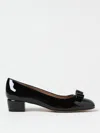 Ferragamo Vara Bow-embellished Patent-leather Pumps In Black