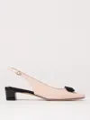Ferragamo Slingback Pumps With Block Heel And Bow In Pink