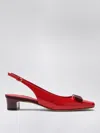 Ferragamo Rivada Patent Leather Slingback Flats In Red