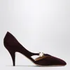 Ferragamo Pumps With Gancini Detail Dark Barolo