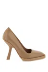 Ferragamo Glossy Leather Pointed Toe Pumps In Cream