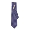 Ferragamo Puppy And Gancios Print Silk Tie In Blue