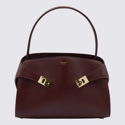 FERRAGAMO PURPLE LEATHER HUG S SHOULDER BAG