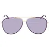 Ferragamo Purple Pilot Unisex Sunglasses Sf131s 736 60 In Gold