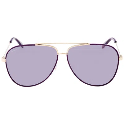 Ferragamo Purple Pilot Unisex Sunglasses Sf131s 736 60 In Gold