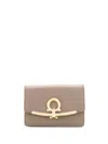 Ferragamo Purse With Metallic Details In Neutrals