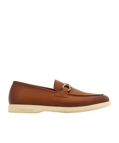 Ferragamo Push On Loafers In Brown