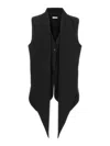 Ferragamo Sash-detail V-neck Waistcoat In Black