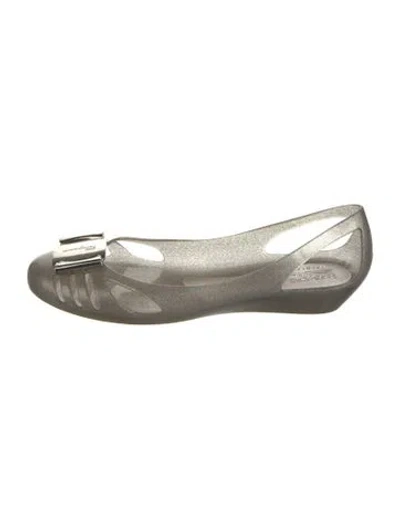 Pre-owned Ferragamo Pvc Ballet Flats In Neutral