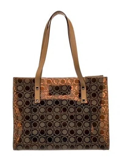 Pre-owned Ferragamo Pvc Shoulder Bag In Brown