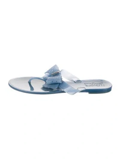Pre-owned Ferragamo Pvc Slides In Blue