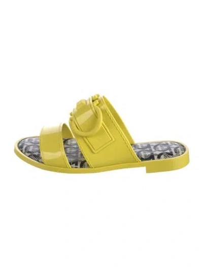 Pre-owned Ferragamo Pvc Slides In Yellow