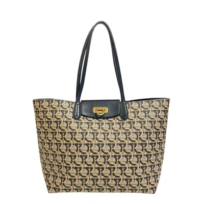 Pre-owned Ferragamo Pvc Tote Bag () In Sand