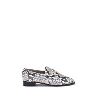 Ferragamo Python Print Leather Loafers In Multi