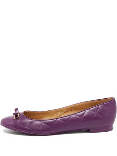 Pre-owned Ferragamo Quilted Ballet Flats