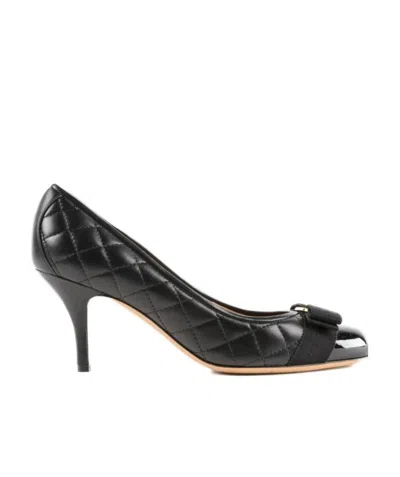 FERRAGAMO SALVATORE FERRAGAMO QUILTED VARA BOW PUMPS