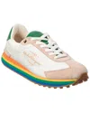 Ferragamo Iggy Rainbow-sole Sneakers In White