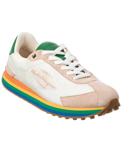 FERRAGAMO FERRAGAMO QUILTED CANVAS & SUEDE SNEAKER