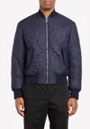 Ferragamo Quilted Gancini Blouson In Navy