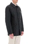 FERRAGAMO QUILTED JACKET WITH LEATHER LOGO PATCH