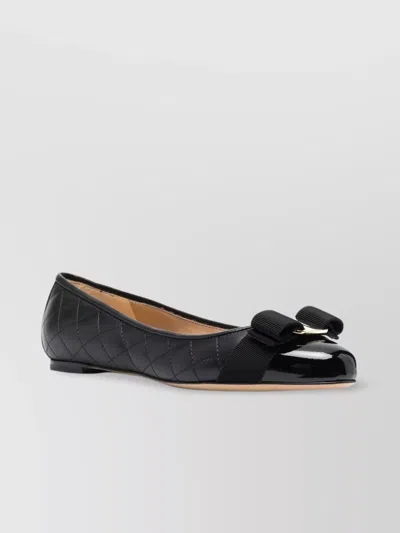 FERRAGAMO QUILTED LEATHER BALLET FLATS