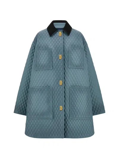 Ferragamo Quilted Nappa Blouson In Blue