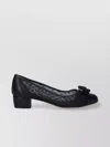 Ferragamo Quilted Round Toe Ballerina Shoes With Bow