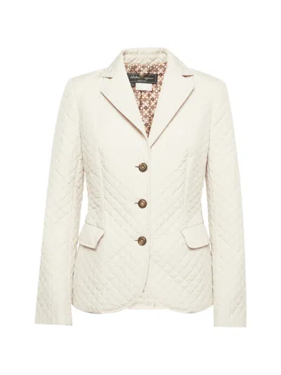 Pre-owned Ferragamo Quilted Single-breasted Blazer In Neutral