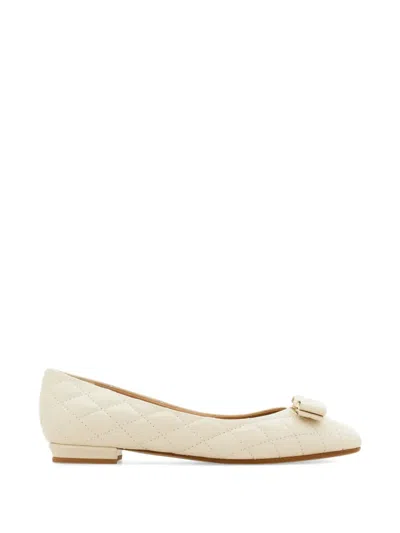 Ferragamo Quilted Varina Ballet Flat In Nude