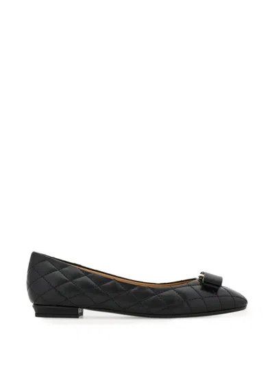 Ferragamo Quilted Varina Ballet Flat In Black