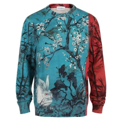 FERRAGAMO FERRAGAMO RABBIT PATTERN CREW-NECK SWEATER