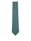 Ferragamo Race-print Tie In Green