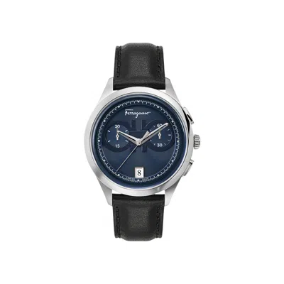 Pre-owned Ferragamo Racing Chronograph Watch 'stainless Steel' | Silver | Men's Size Onesize