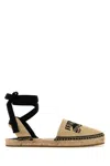 Ferragamo Logo-embroidered Raffia Espadrilles In Paglmieledisneronerofix