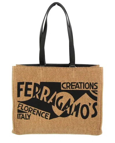 Pre-owned Ferragamo Raffia Handbag (authentic Pre-loved)